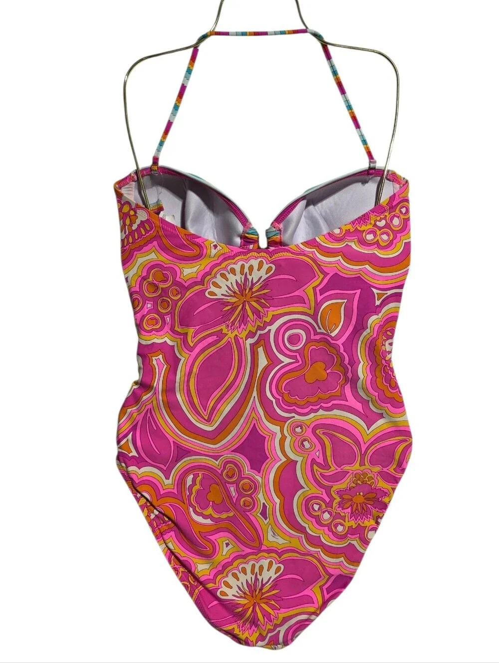NWOT TRINA TURK CUTOUT MORNING SUNRISE SWIMSUIT SZ 14 - Picture 4 of 13